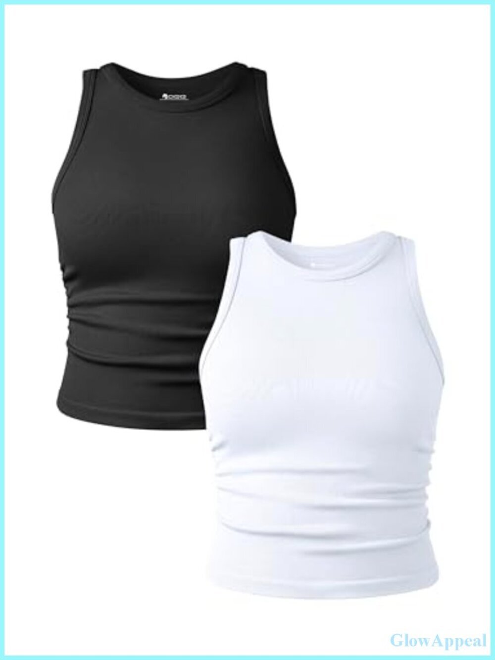 2 Pack Sleeveless Crew Neck Crop Tank Tops Yoga Basic Stretch Camis